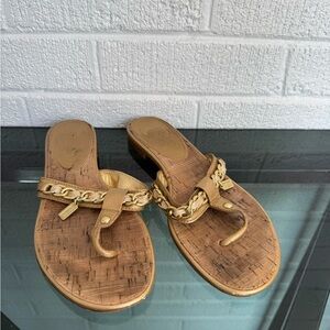 Coach Rizzo Gold Sandals Thong Style
